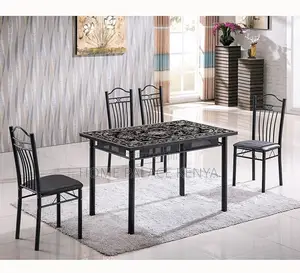 Dining Set: French Style Glass and Metallic Set