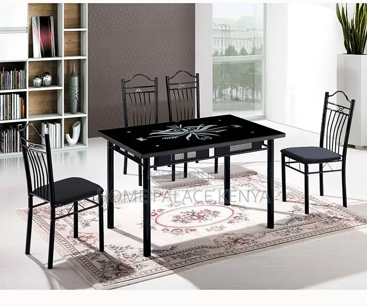 Dining Set: French Style Glass and Metallic Set