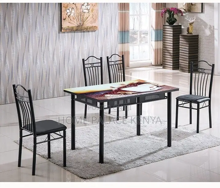 Dining Set: French Style Glass and Metallic Set