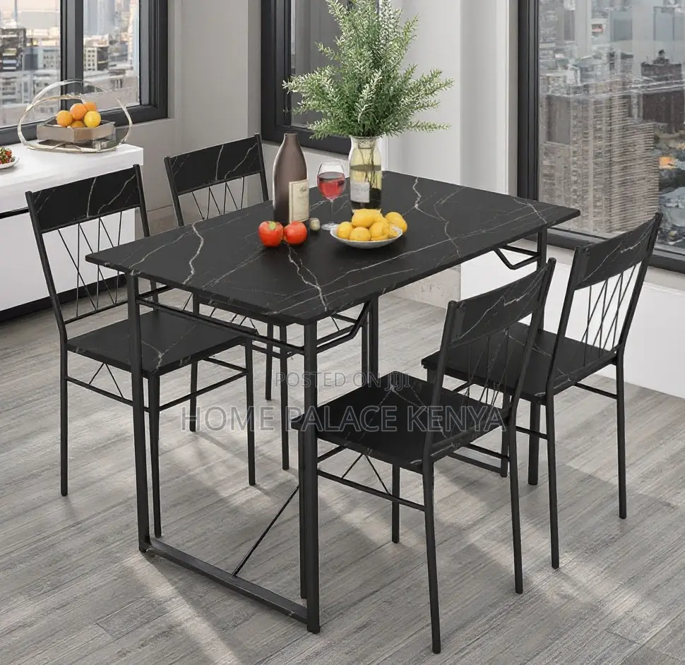 Dining Set: French Style Glass and Metallic Set
