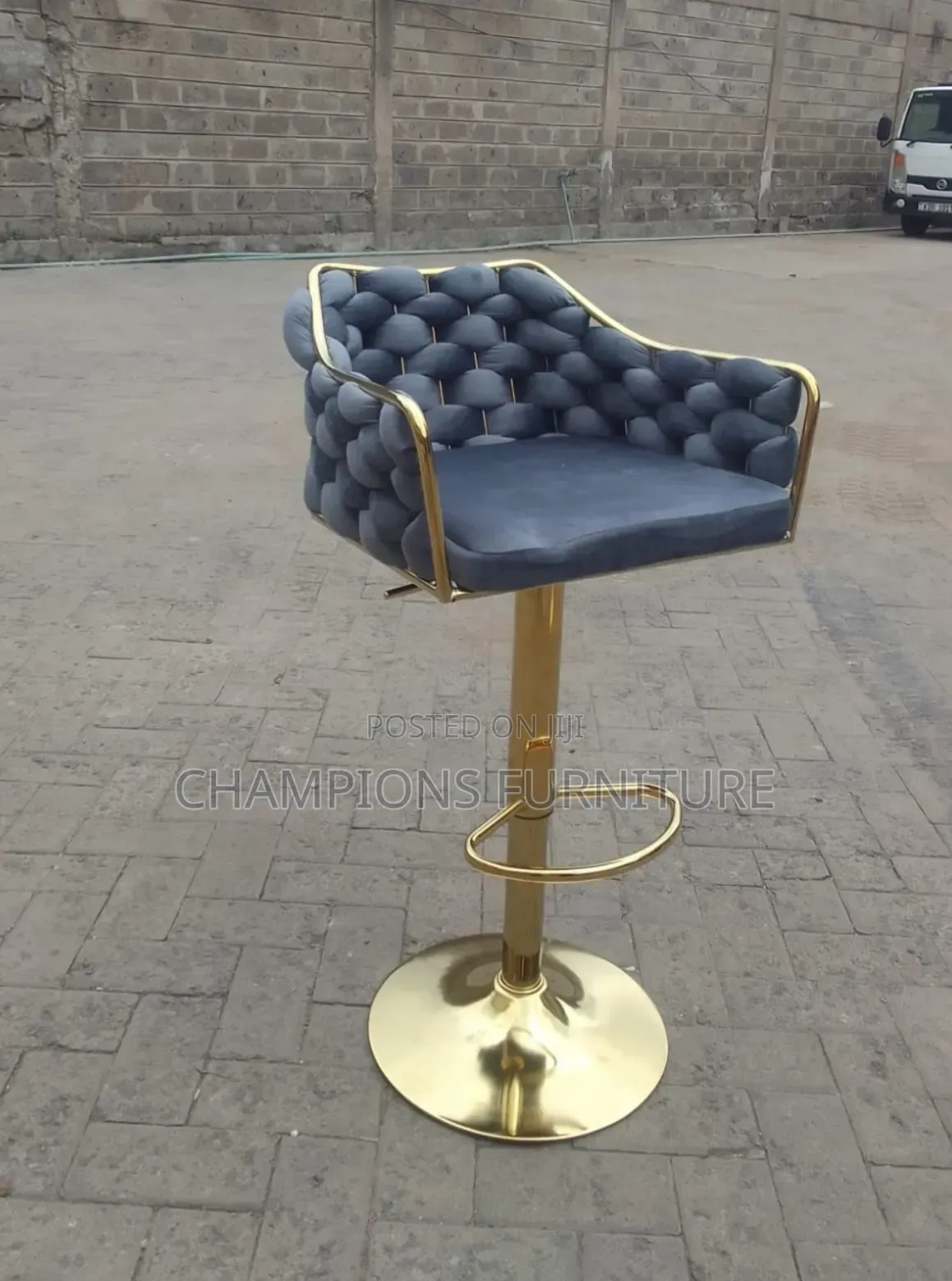 Braided Velvet Bar Stool