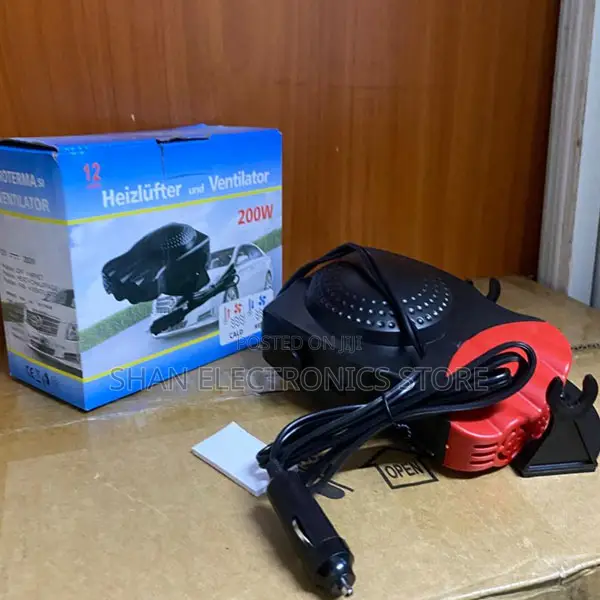 2-in-1 Hot Cold Red Windscreen Heater/Fan 360° Adjustable