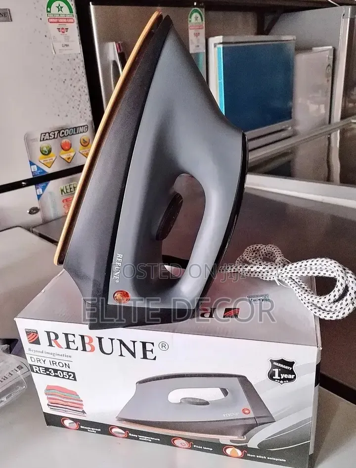 Rebune RE-3-052 Heavy Duty Dry Iron Box 1200W – Nonstick Sole Plate