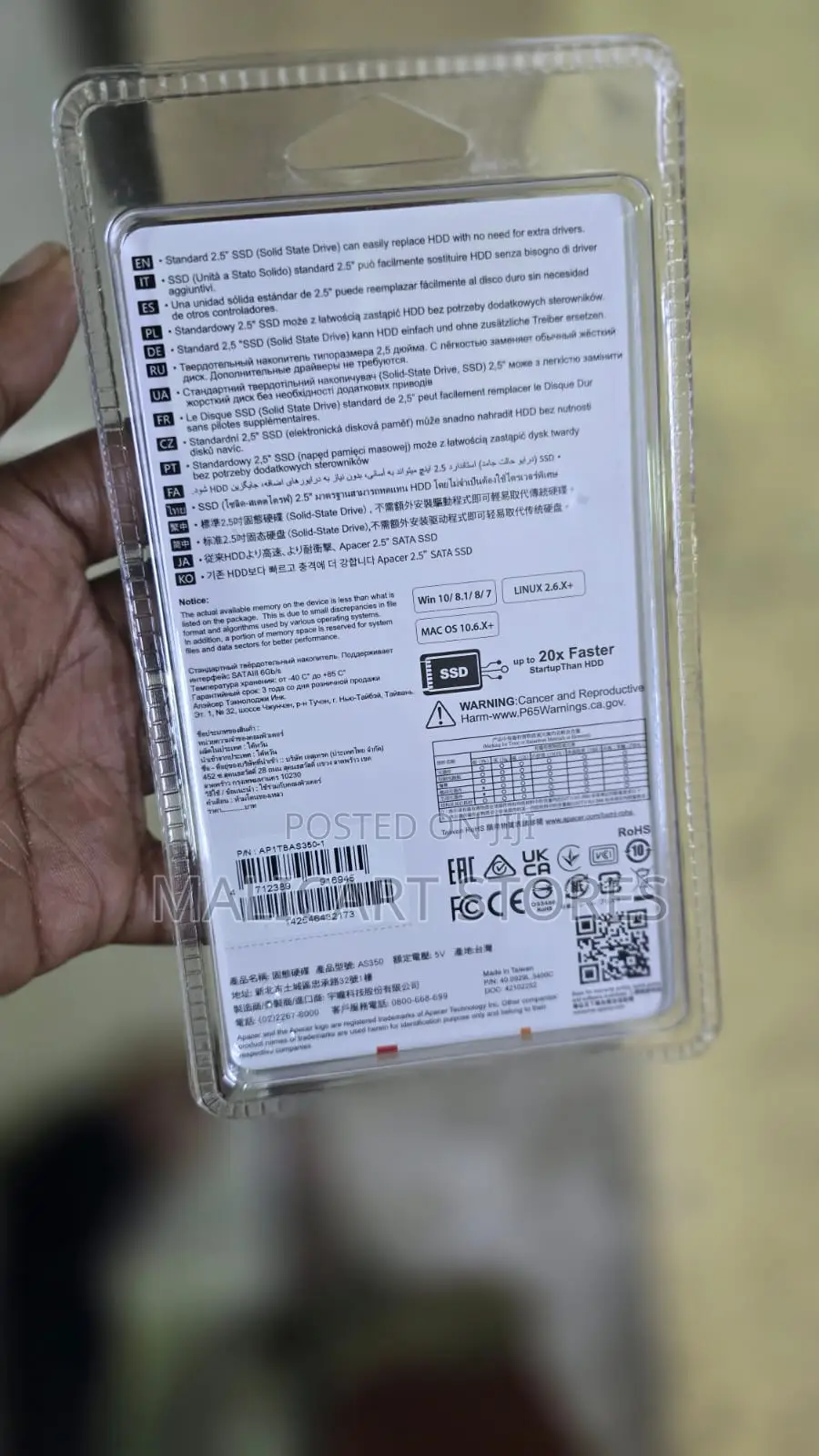 Apacer As350 Panther 2.5” Sata Internal SSD 1tb
