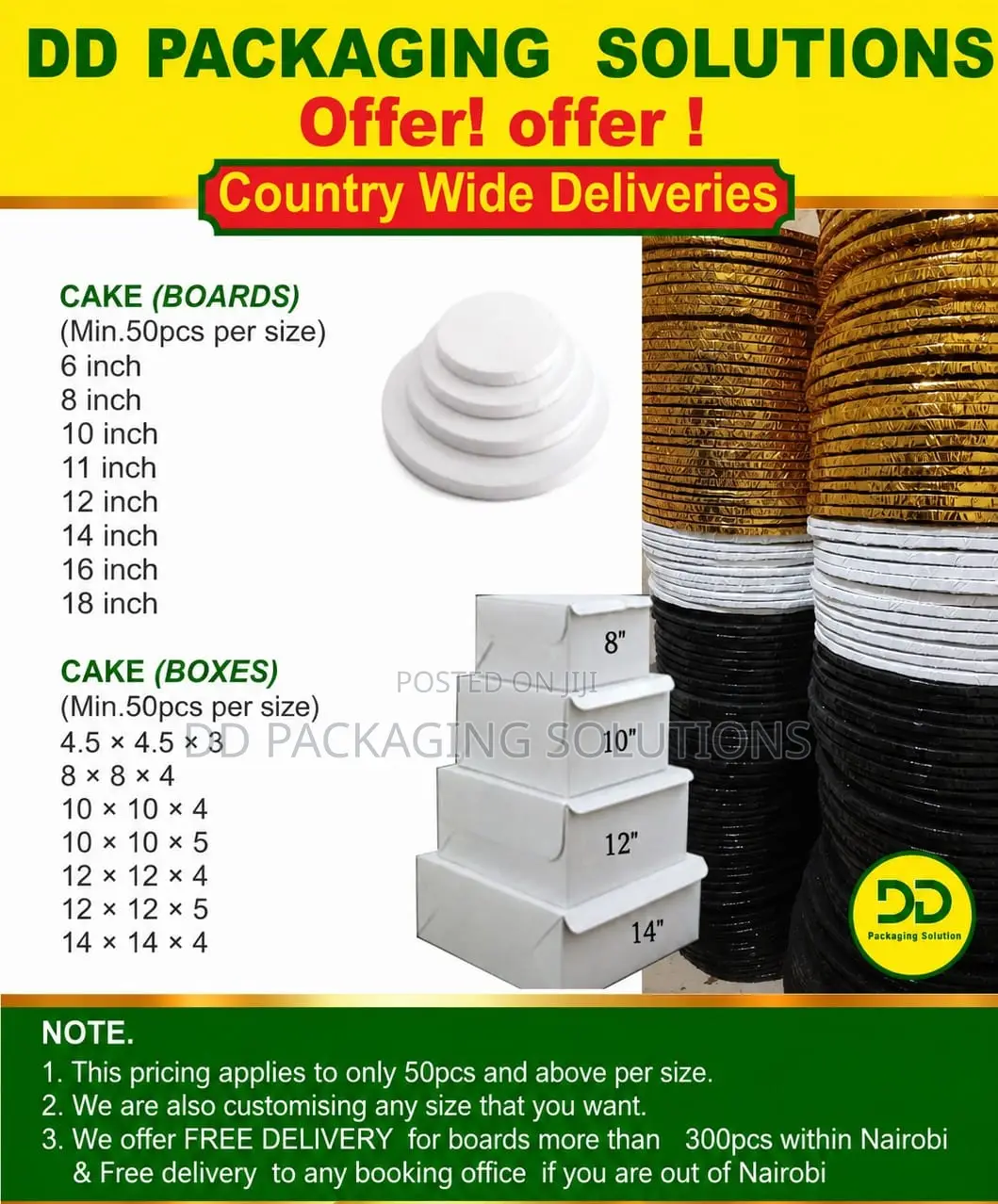 Cake Boxes and Boards on Offer