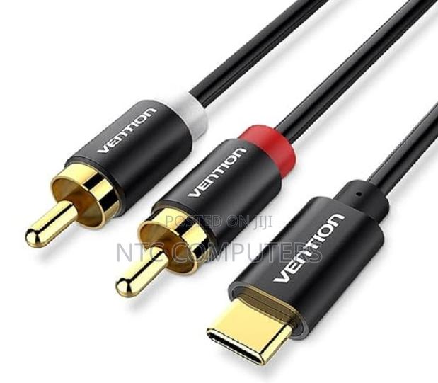 Vention Type-C to 2RCA Male Audio Cable 1.5M Black Metal Type