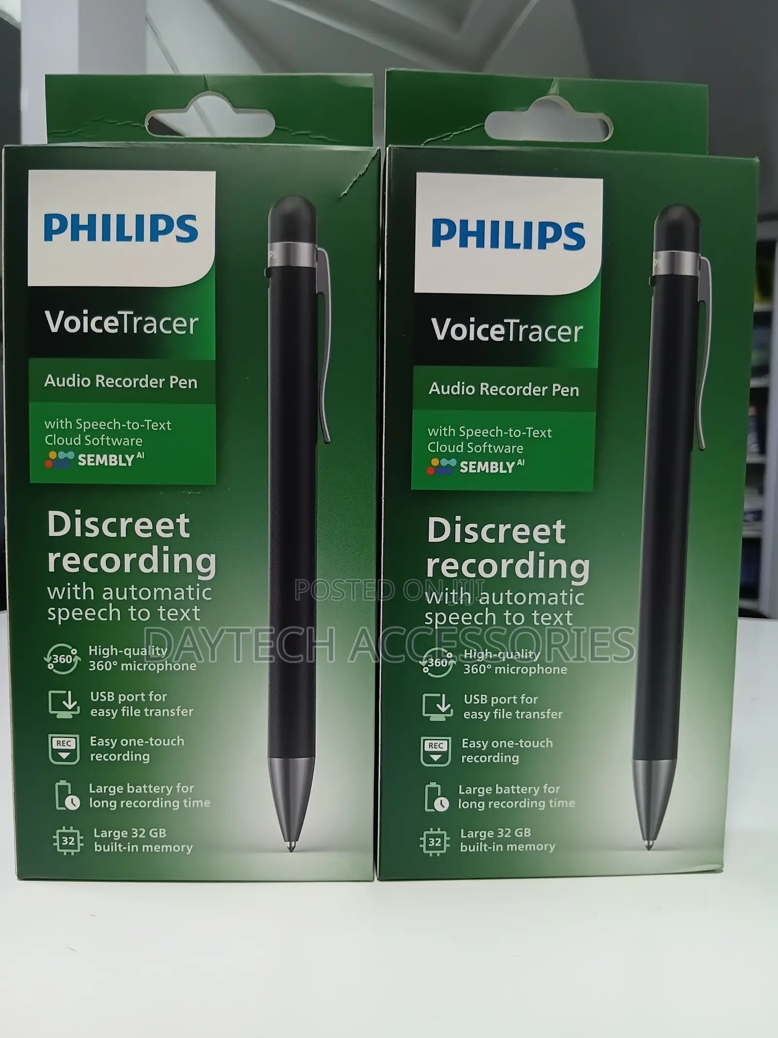 Philips VoiceTracer DVT1600 Audio Recorder Pen 32GB Built-in Memory
