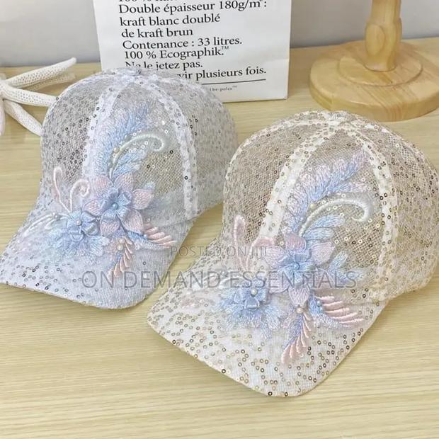 *New Summer Lace Baseball Cap Mesh Embroidered Flowers Sunscreen Hat - thumbnail 3