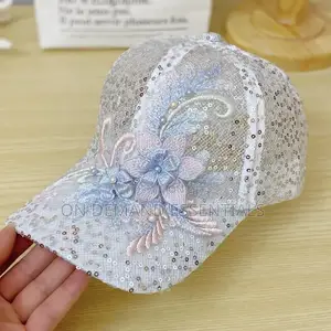 *New Summer Lace Baseball Cap Mesh Embroidered Flowers Sunscreen Hat