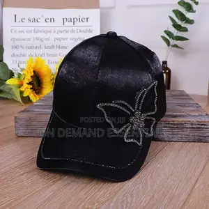 Shiny Rhinestone Butterfly Embroidery Women Baseball Cap