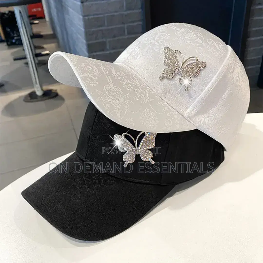 Fashionable Summer Women's Bucket Hat Butterfly Embellished Sunguard