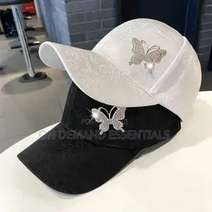 Fashionable Summer Women's Bucket Hat Butterfly Embellished Sunguard