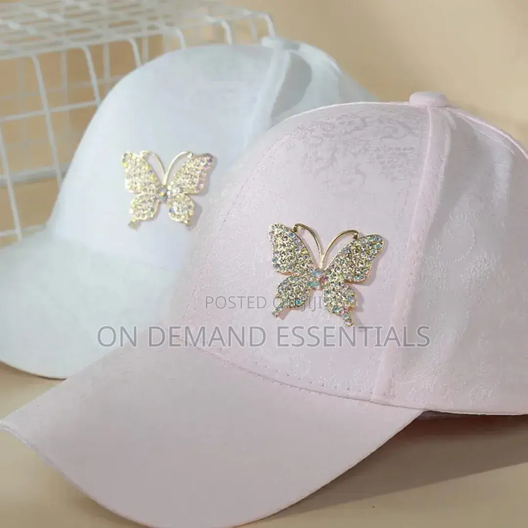Fashionable Summer Women's Bucket Hat Butterfly Embellished Sunguard