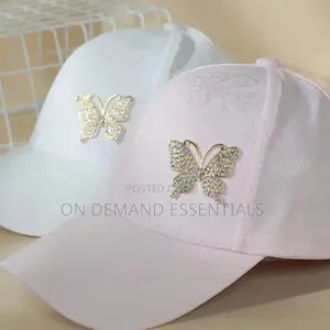 Fashionable Summer Women's Bucket Hat Butterfly Embellished Sunguard