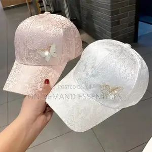 Fashionable Summer Women's Bucket Hat Butterfly Embellished Sunguard
