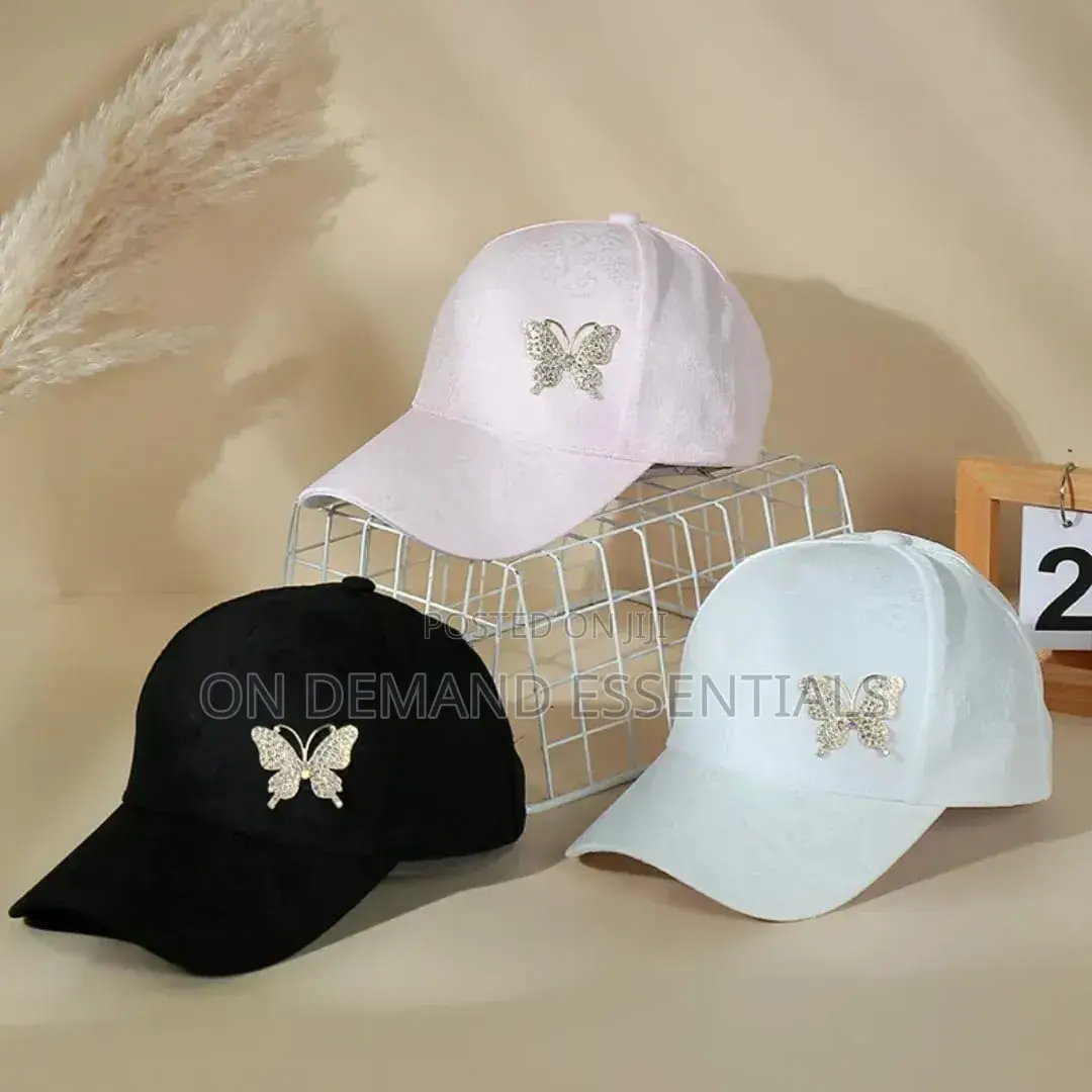 Fashionable Summer Women's Bucket Hat Butterfly Embellished Sunguard