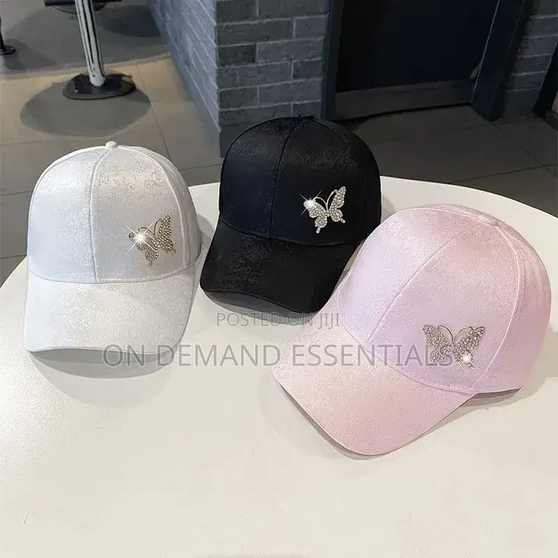 Fashionable Summer Women's Bucket Hat Butterfly Embellished Sunguard