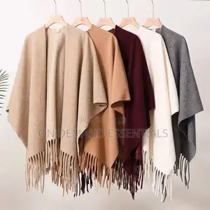 Winter Women Poncho Warm Shawl Double Sided Designer