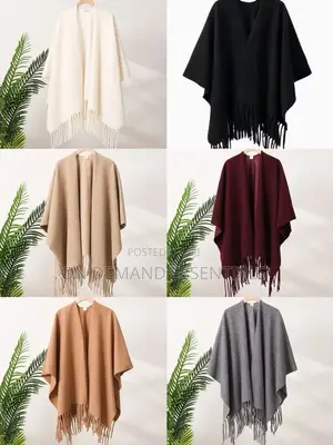 Winter Women Poncho Warm Shawl Double Sided Designer