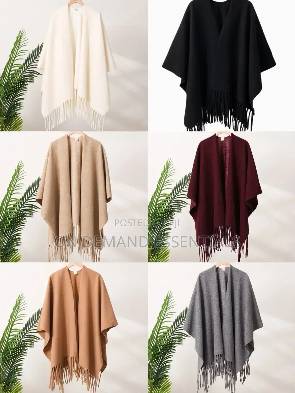 Winter Women Poncho Warm Shawl Double Sided Designer