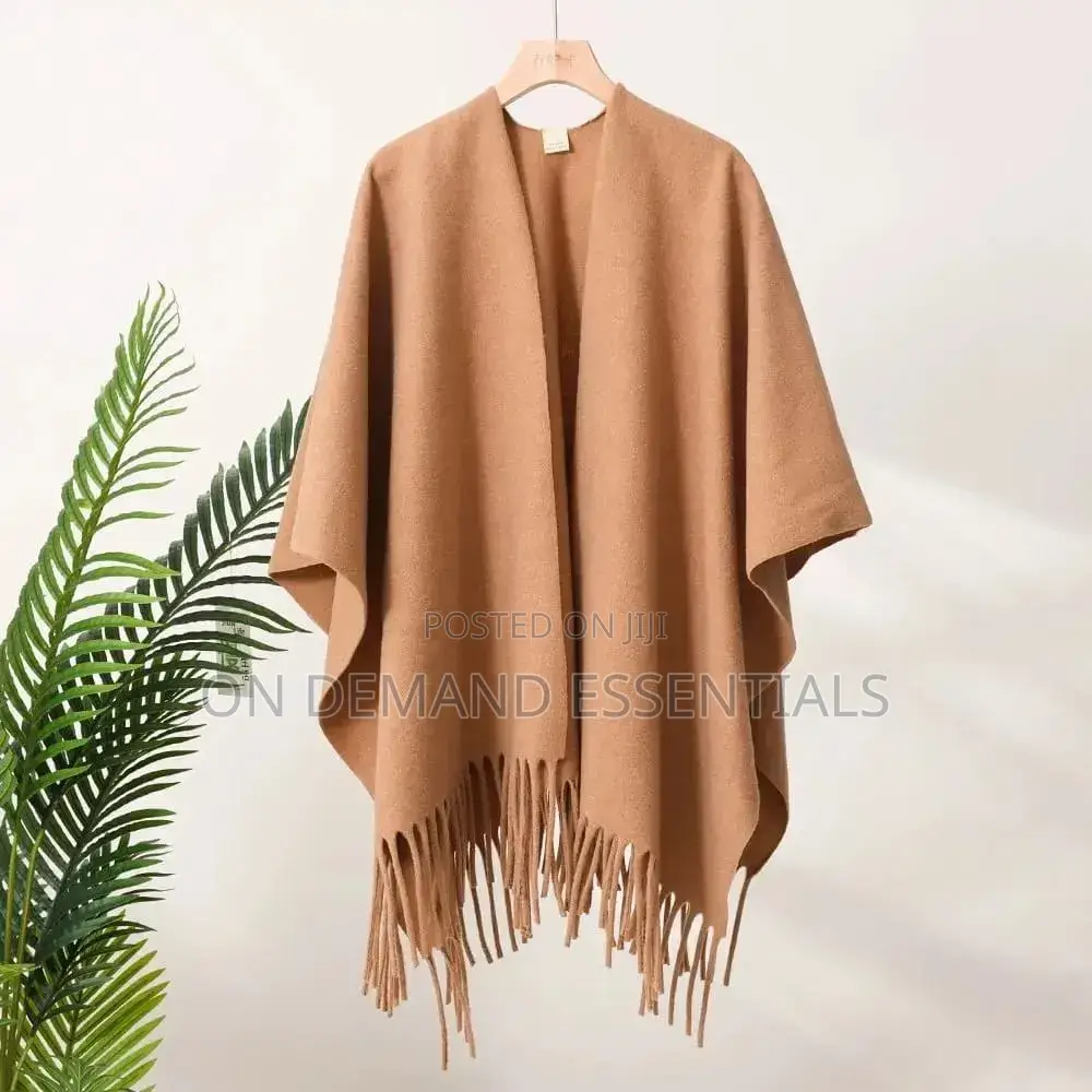 Winter Women Poncho Warm Shawl Double Sided Designer