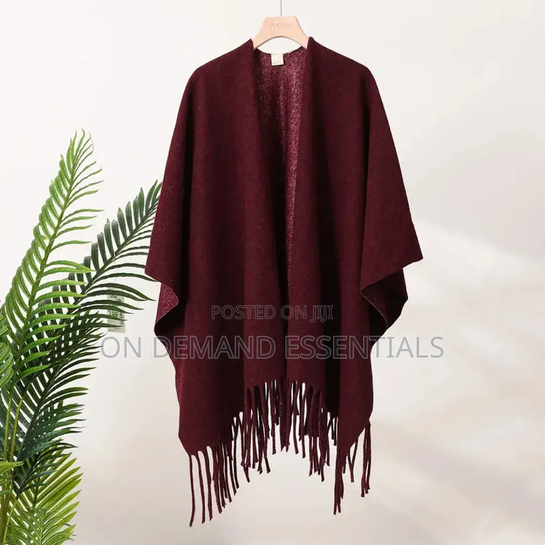 Winter Women Poncho Warm Shawl Double Sided Designer