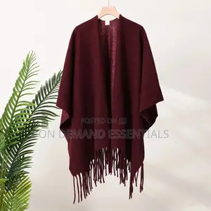Winter Women Poncho Warm Shawl Double Sided Designer