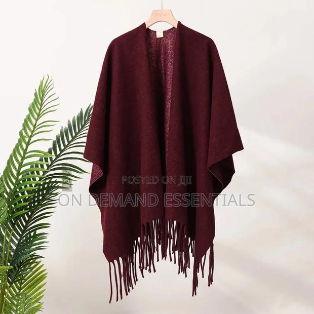 Winter Women Poncho Warm Shawl Double Sided Designer - thumbnail 5