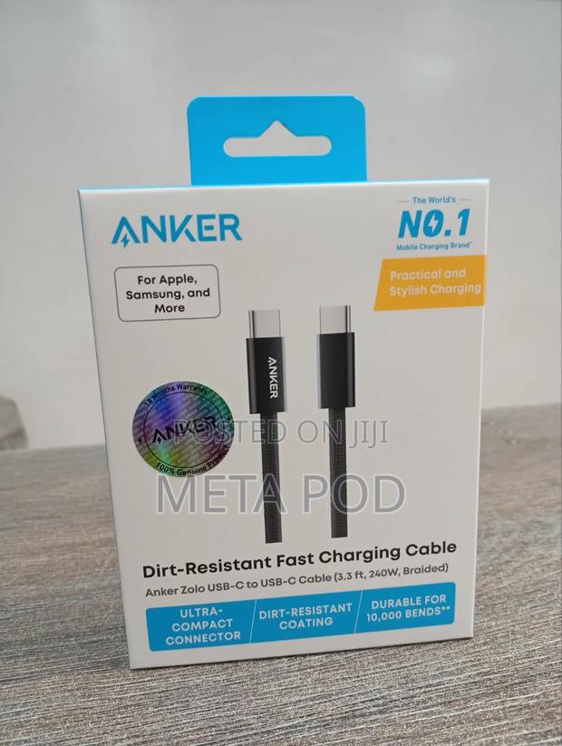 Anker Zolo USB-C to USB-C Cable(3.3ft,240W, Braided) - thumbnail 2