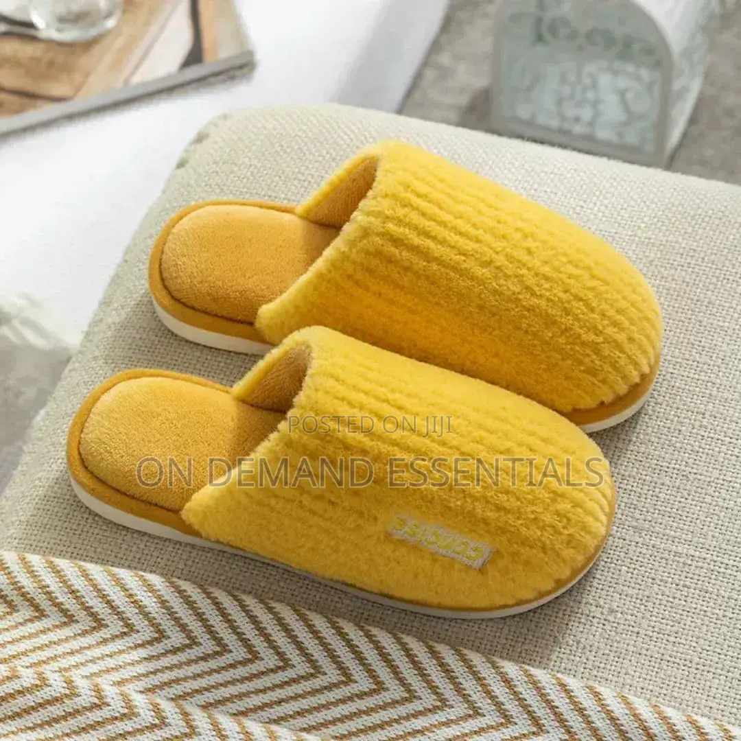 Fuzzy House Slippers Winter Warm Plush Indoor Non-Slip Bedroom Slides
