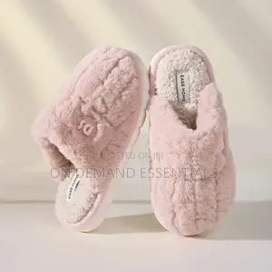 Women's Winter Plush Slippers - Thick Sole Fleece-Lined House Shoes