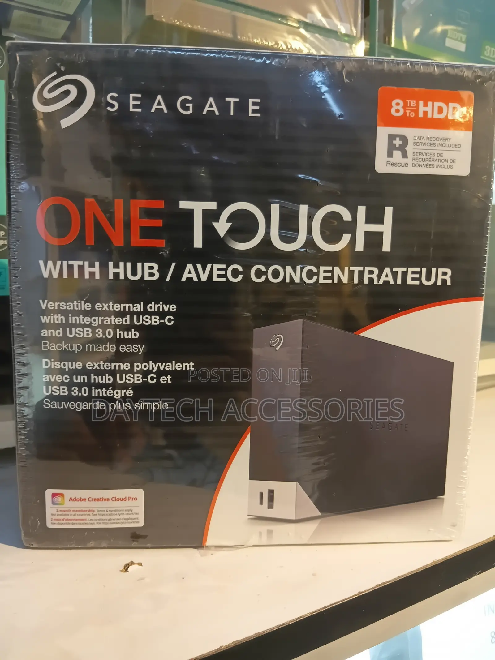 Seagate One Touch 8 TB Hub Desktop External Hard Drive USB-C USB 3.0