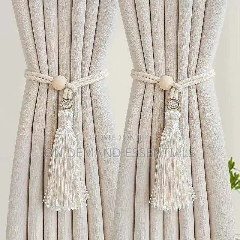 2 Bohemian Fashion Adjustable Cotton Cord Curtain Straps