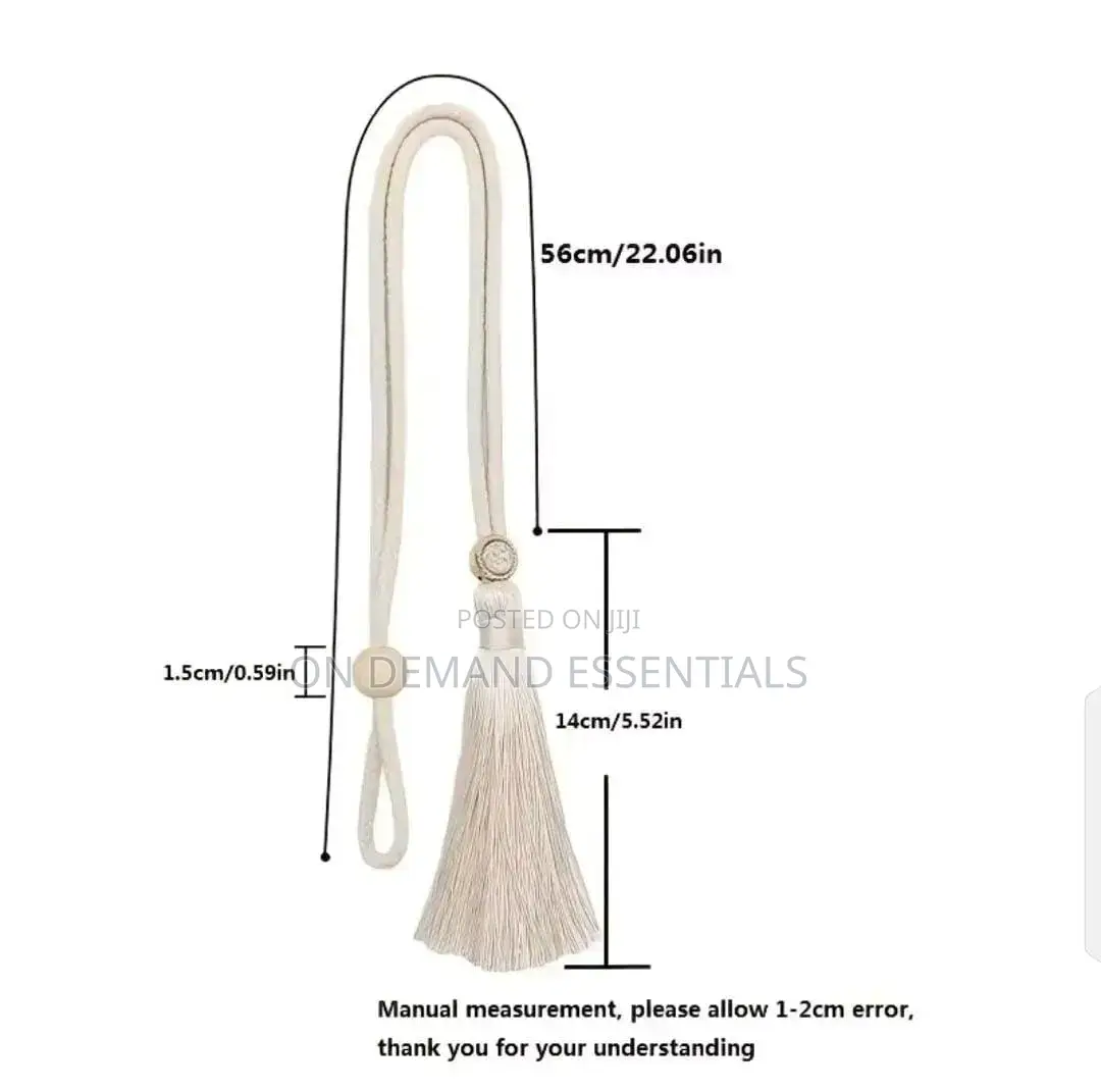 2 Bohemian Fashion Adjustable Cotton Cord Curtain Straps