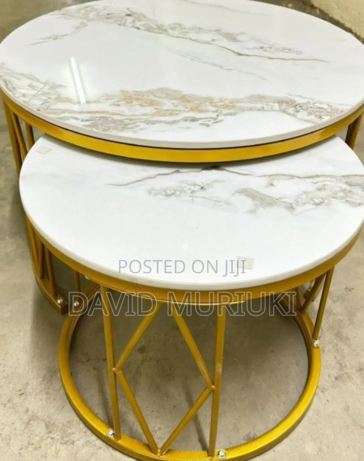 Modern Luxury 2in1 Pure Marble Nesting Tables