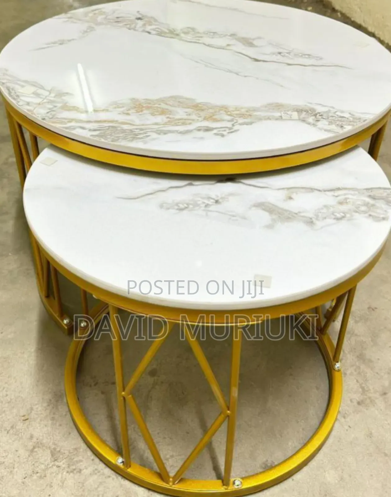 Modern Luxury 2in1 Pure Marble Nesting Tables