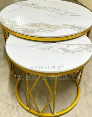 Modern Luxury 2in1 Pure Marble Nesting Tables
