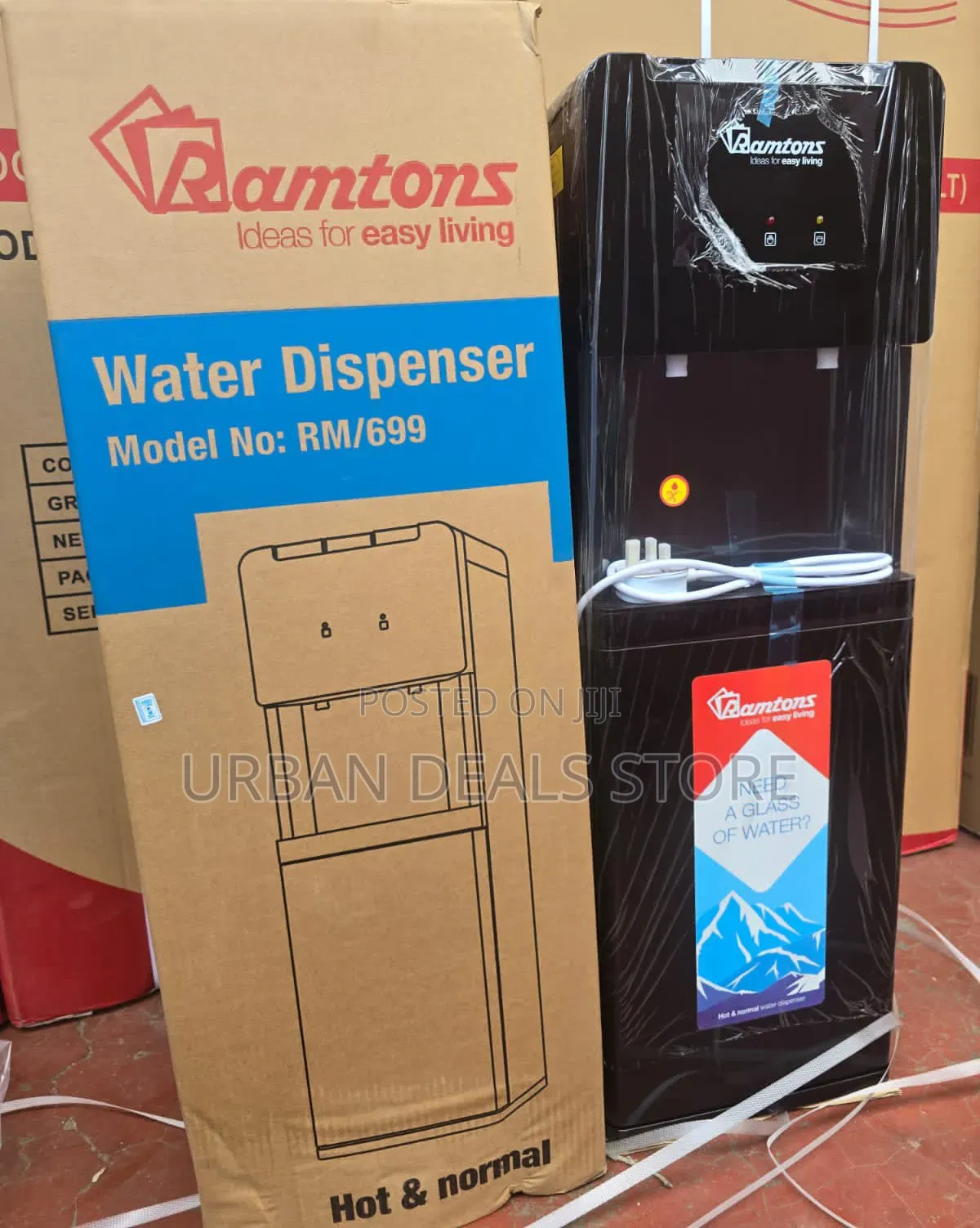 Ramtons Hot Normal Standing Water Dispenser – Black