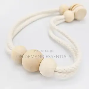 2Pcs Nordic Magnetic Curtain Binding Strap Solid Wood Woven