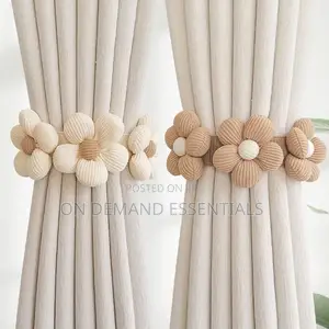 1p Flower Drapes Tiebacks Handwoven Fabric Flower Shape Drape Tiebacks