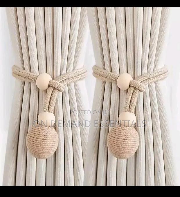 2pcs Nordic Style Cotton Rope Curtain Tiebacks - main view