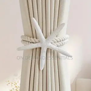 Adjustable Boho Curtain Tiebacks Handwoven Natural Starfish