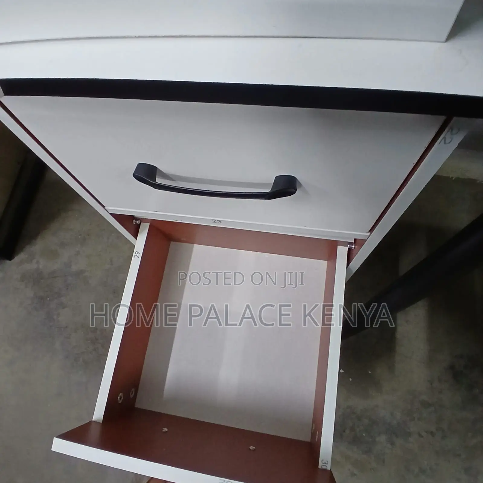 Vanity Table: White Vanity With Round Mirror and Metal Stand