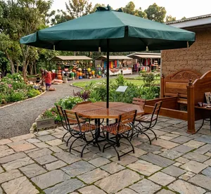 Modern Outdoor Patio Dining Set With Parasol