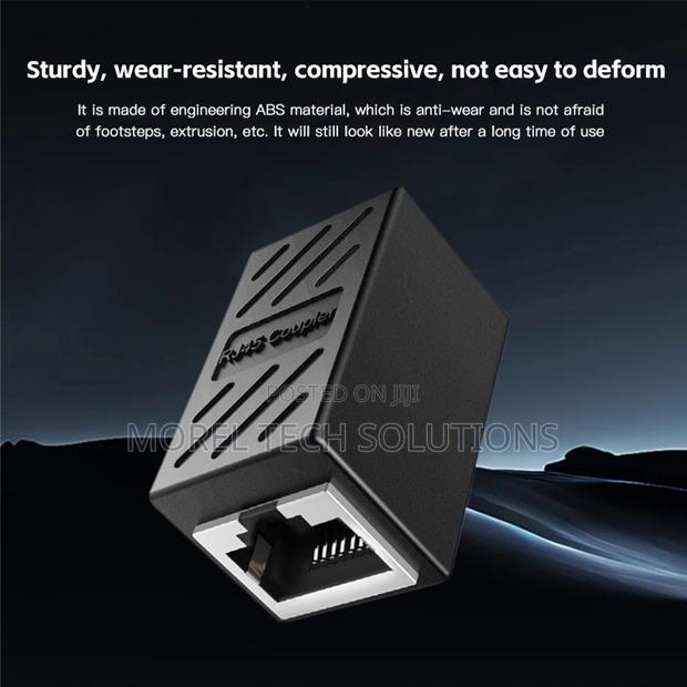 RJ45 Inline Coupler - Female to Female Network Cable Extender (Black) - thumbnail 2