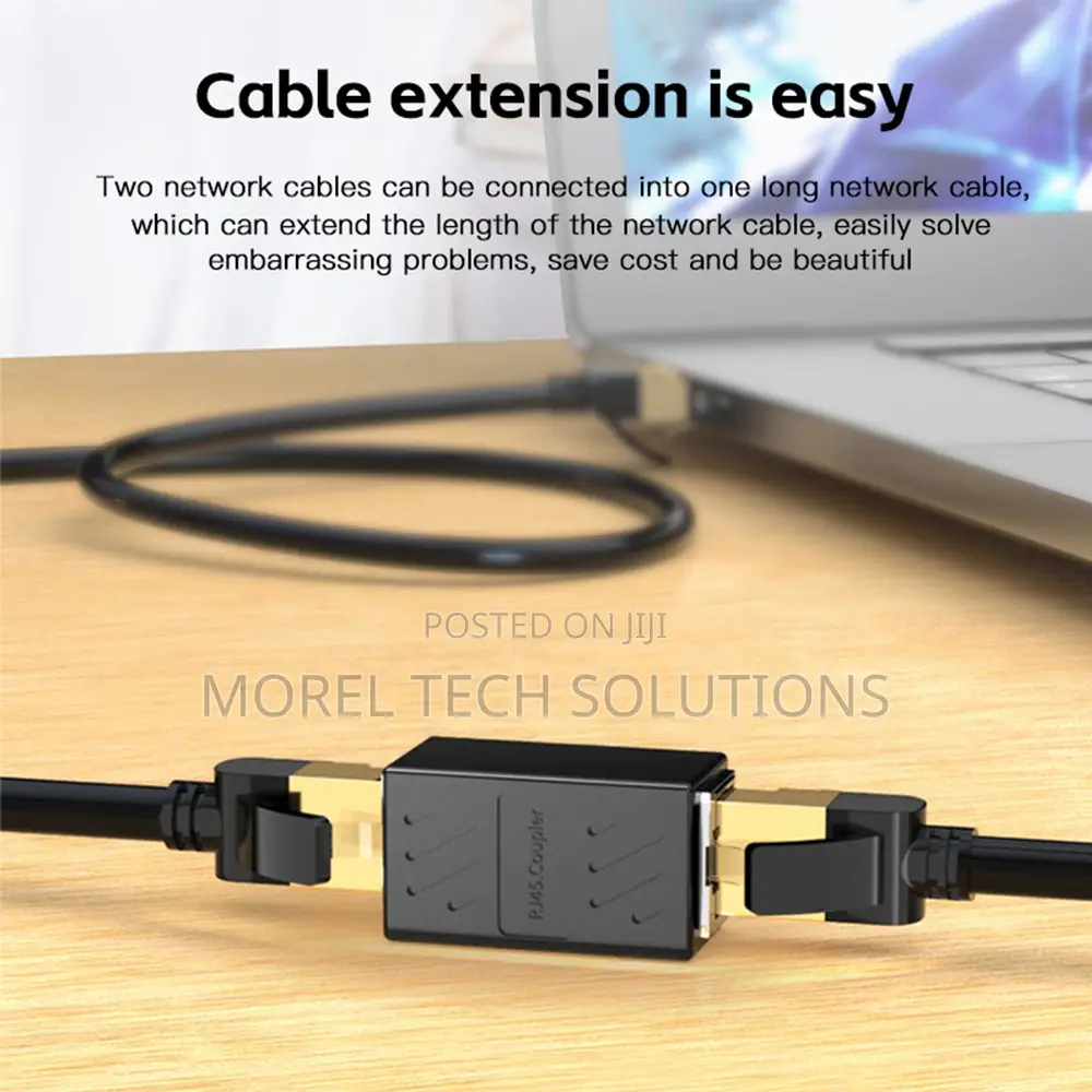 RJ45 Inline Coupler - Female to Female Network Cable Extender (Black)