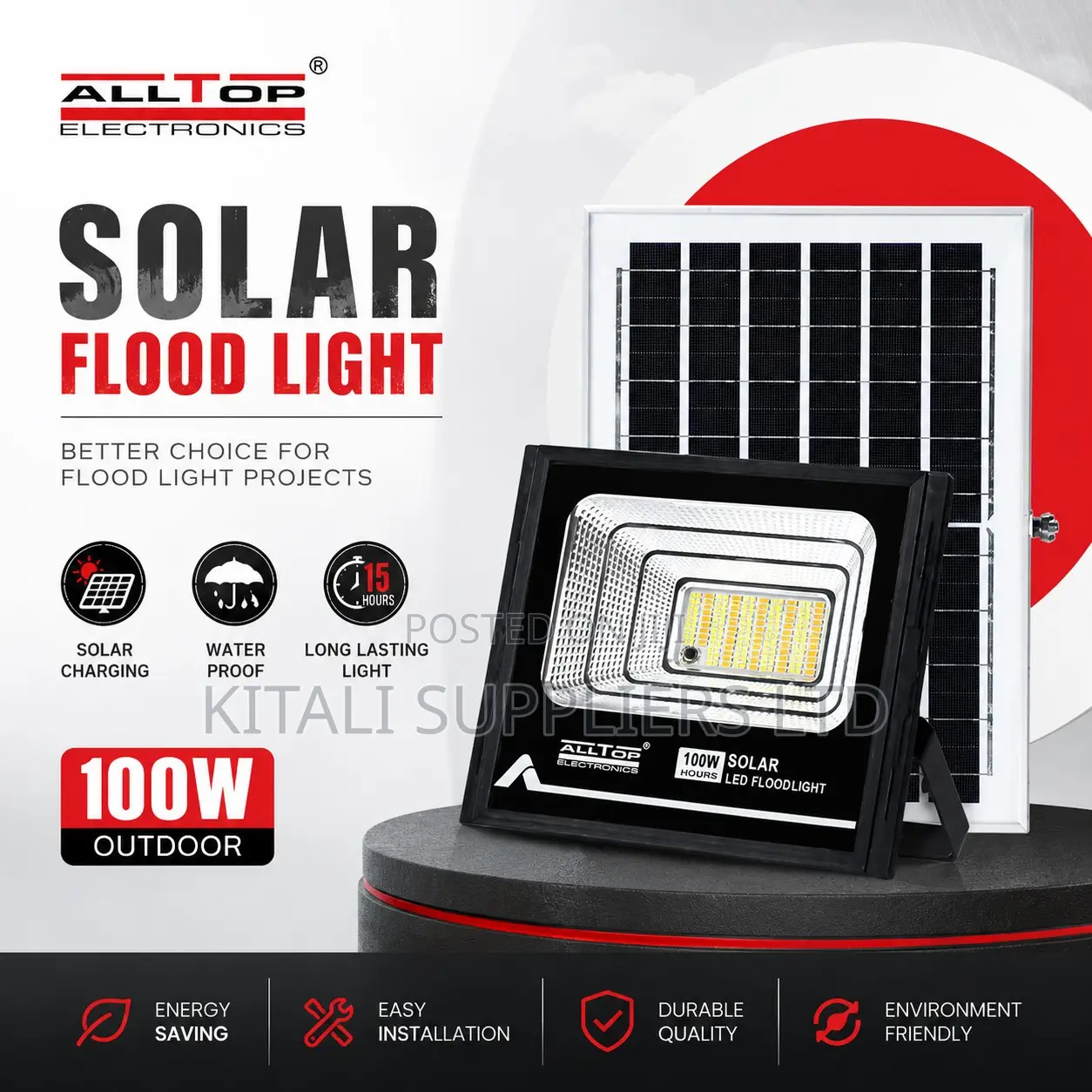 100W Alltop Solar Floodlight