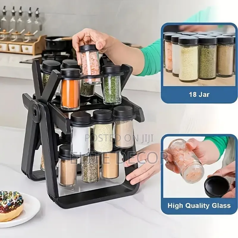 Windmill 18 Jar Rotating Spice Rack (18pc) Sticker Each Jar ~~180ml