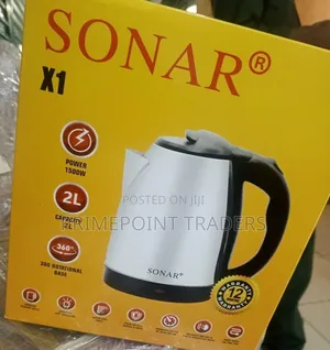 Sonar 2L Electric Kettle – Fast Boiling for Everyday Convenience