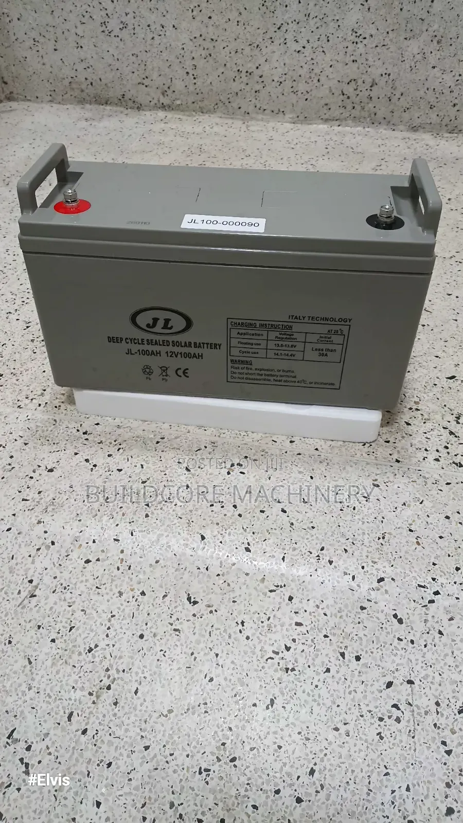 100ah JL 12v Deep Cycle Gel Battery